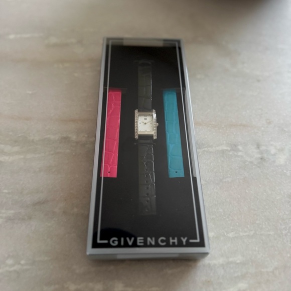 Givenchy Black Leather Strap Watch - New in box